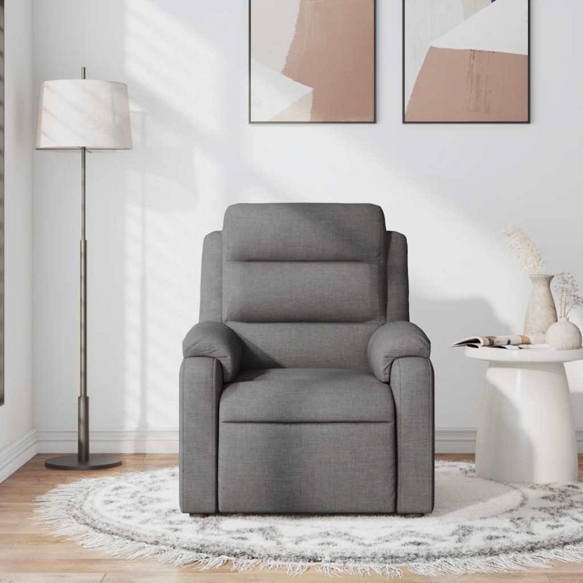 VIDAXL Fauteuil de massage inclinable Gris fonce Tissu