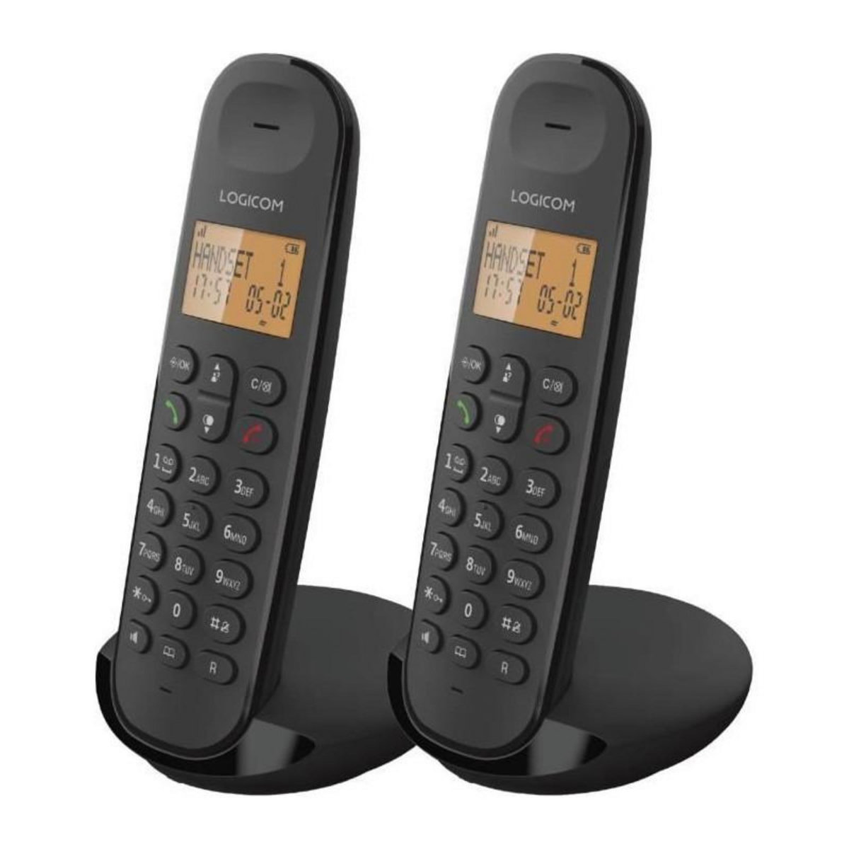 Logicom Téléphone fixe sans fil - LOGICOM - DECT ILOA 250 DUO - Noir - Sans répondeur