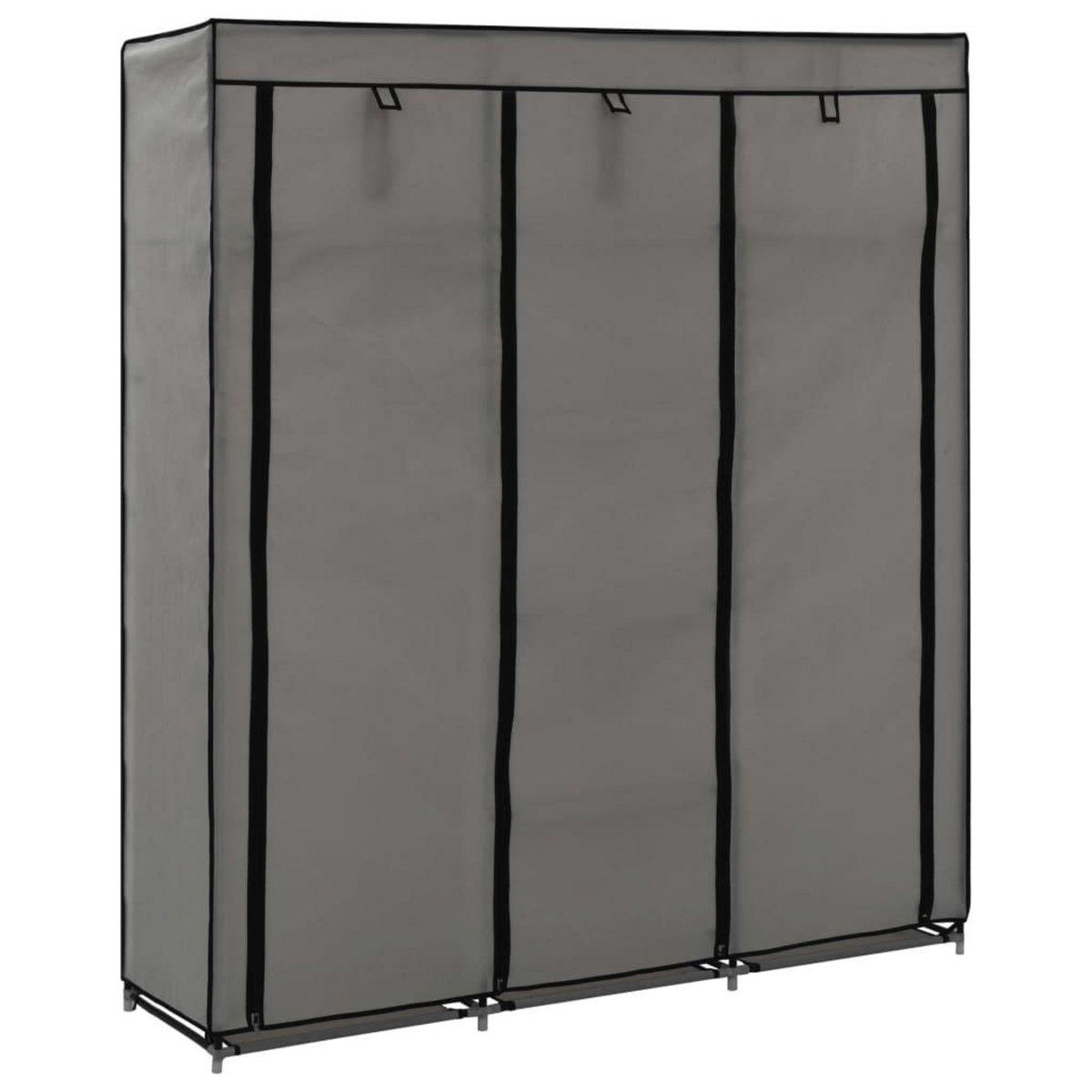 VIDAXL Armoire avec compartiments et barres Gris 150x45x175 cm Tissu