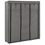 VIDAXL Armoire avec compartiments et barres Gris 150x45x175 cm Tissu