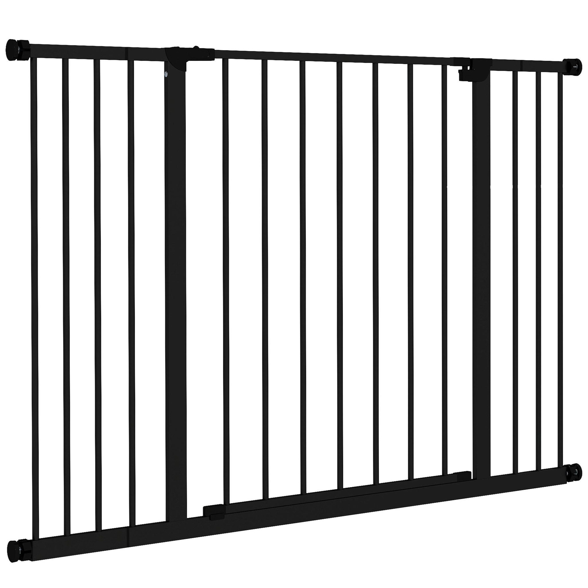 PAWHUT Barrière de sécurité longueur réglable dim. 76-107l x 76h cm sans perçage métal plastique noir