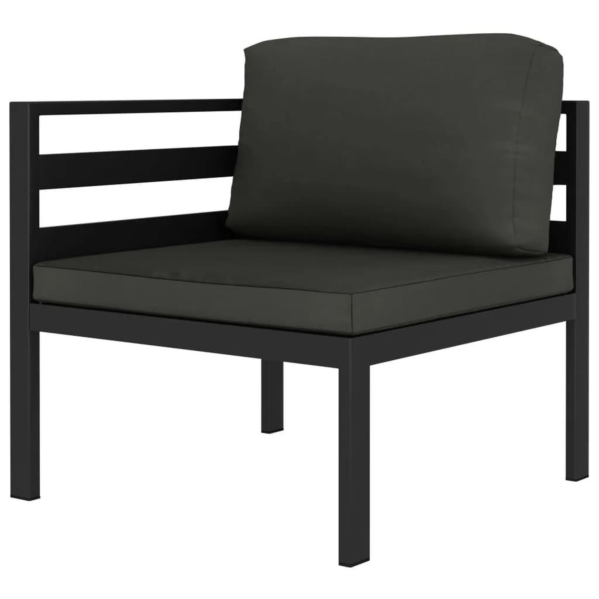 Voir la diapositive 5 : VIDAXL Salon de jardin 6 pcs avec coussins Aluminium Anthracite