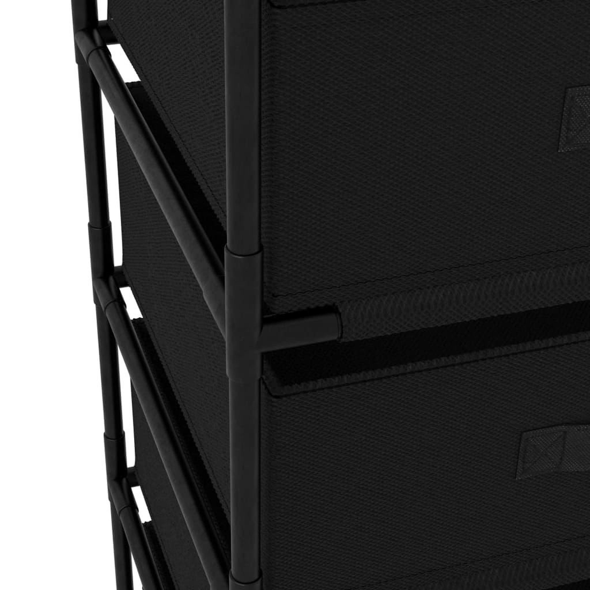 Voir la diapositive 5 : VIDAXL Etagere de rangement avec 4 paniers en tissu Acier Noir