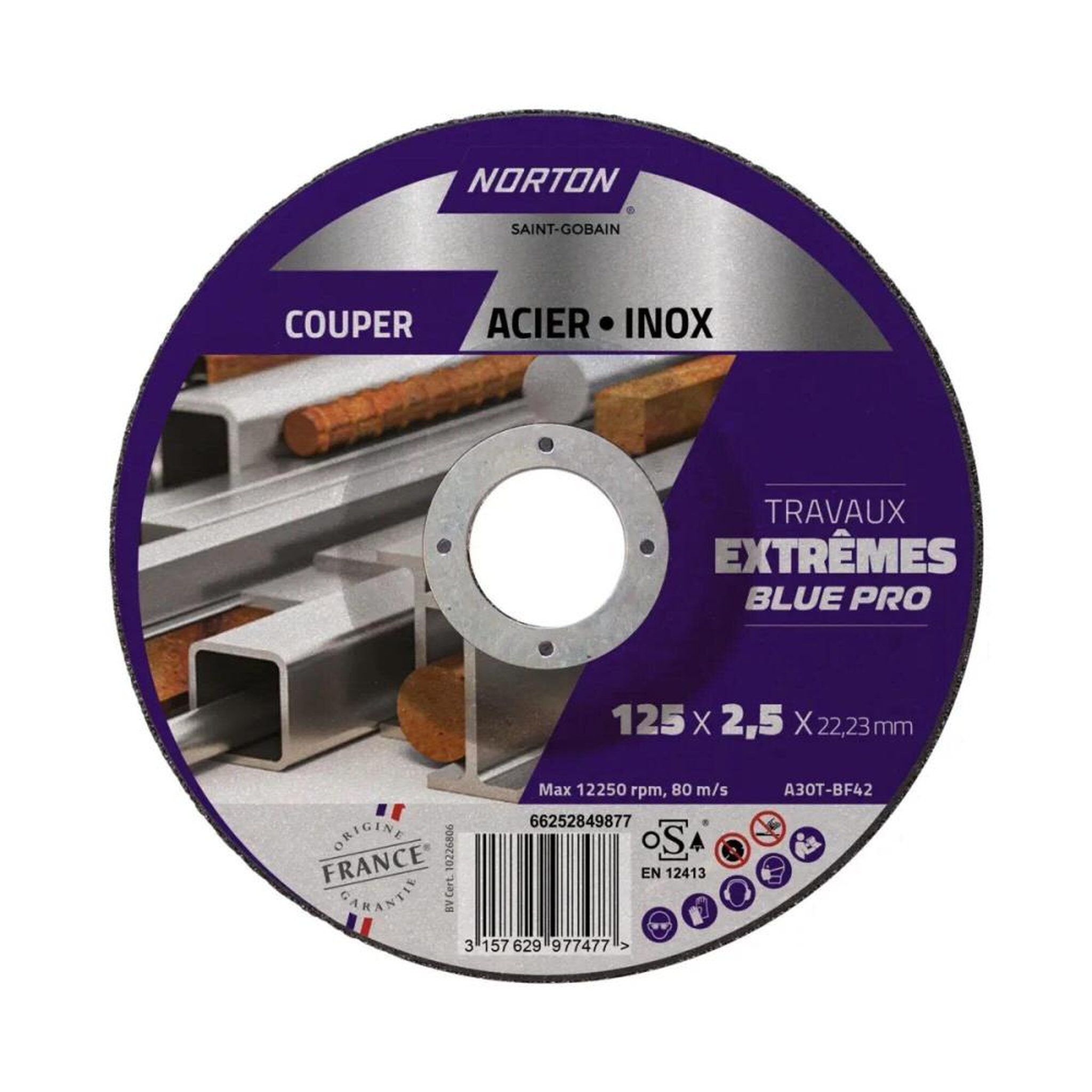 Norton Disque acier/inox NORTON extreme 125x2,5
