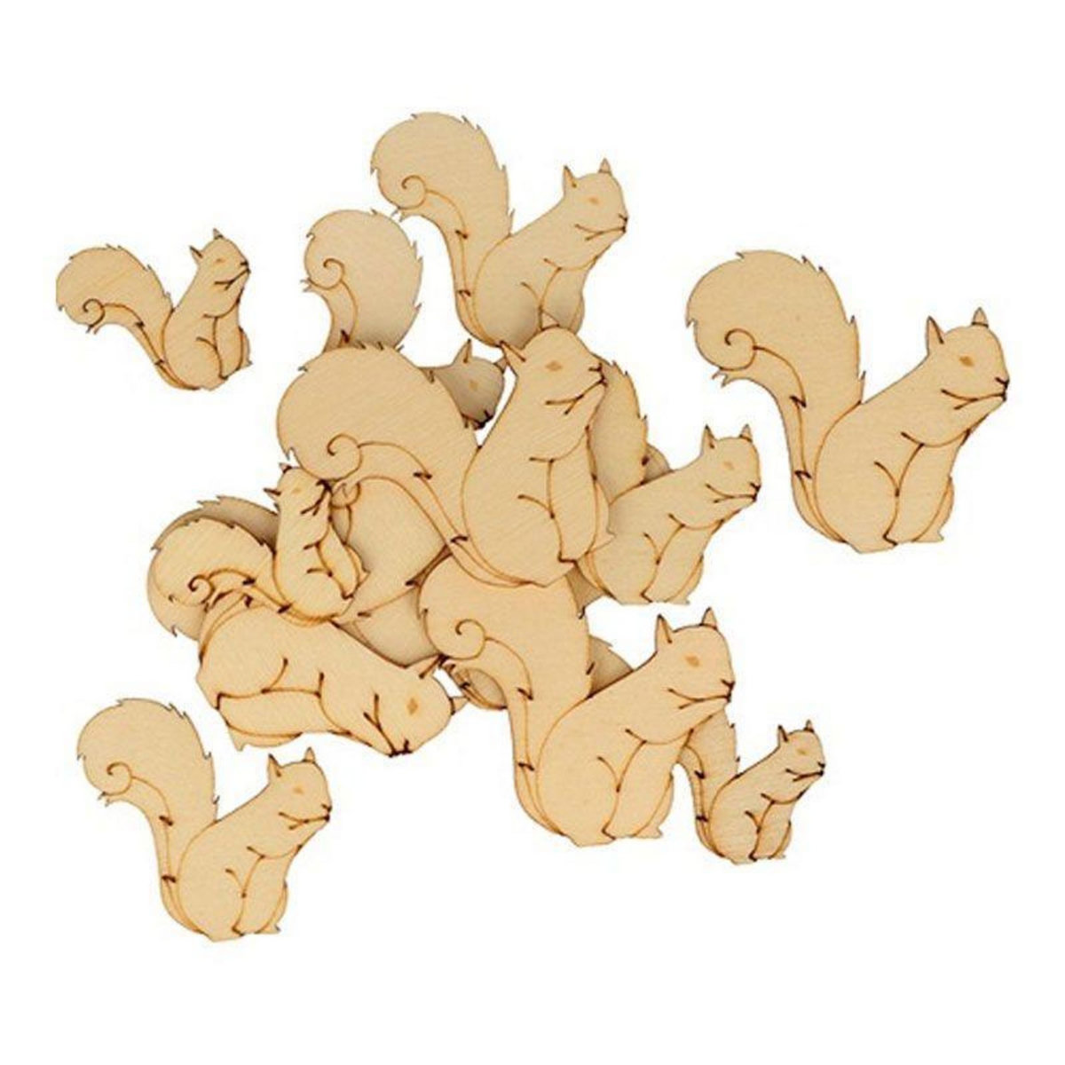 Artemio 30 mini décorations en bois - Ecureuil