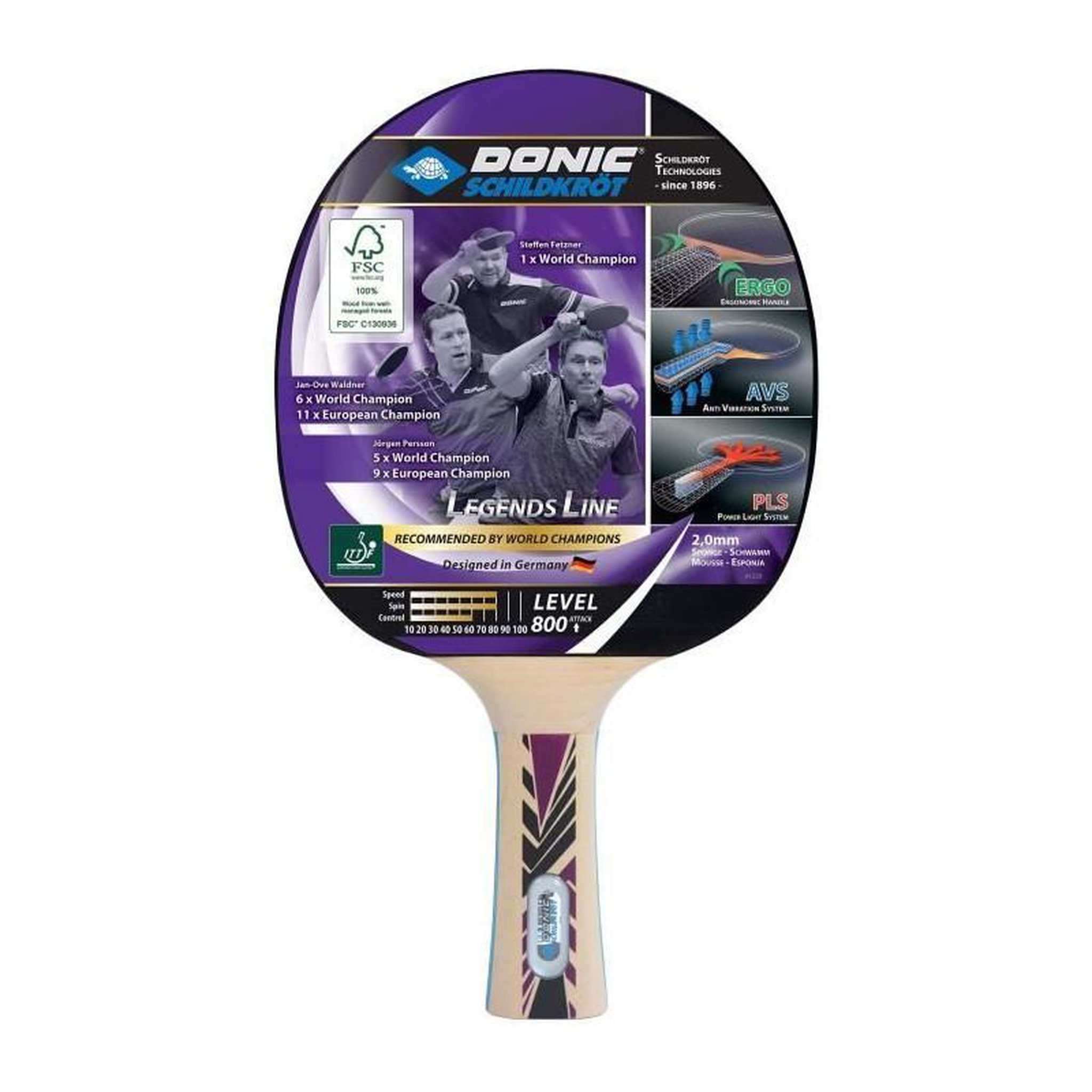 SCHILDKROT Raquette de tennis de table - SCHILDKRÖT - LEGENDS 800 FSC