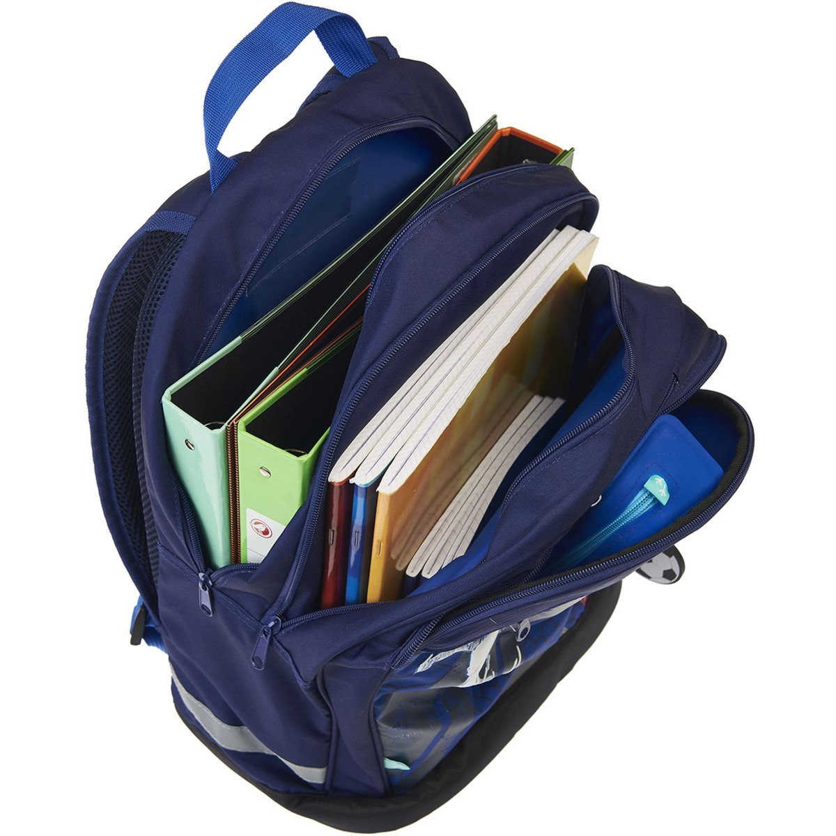 AUCHAN Sac à dos 2 compartiments 43 cm bleu Player
