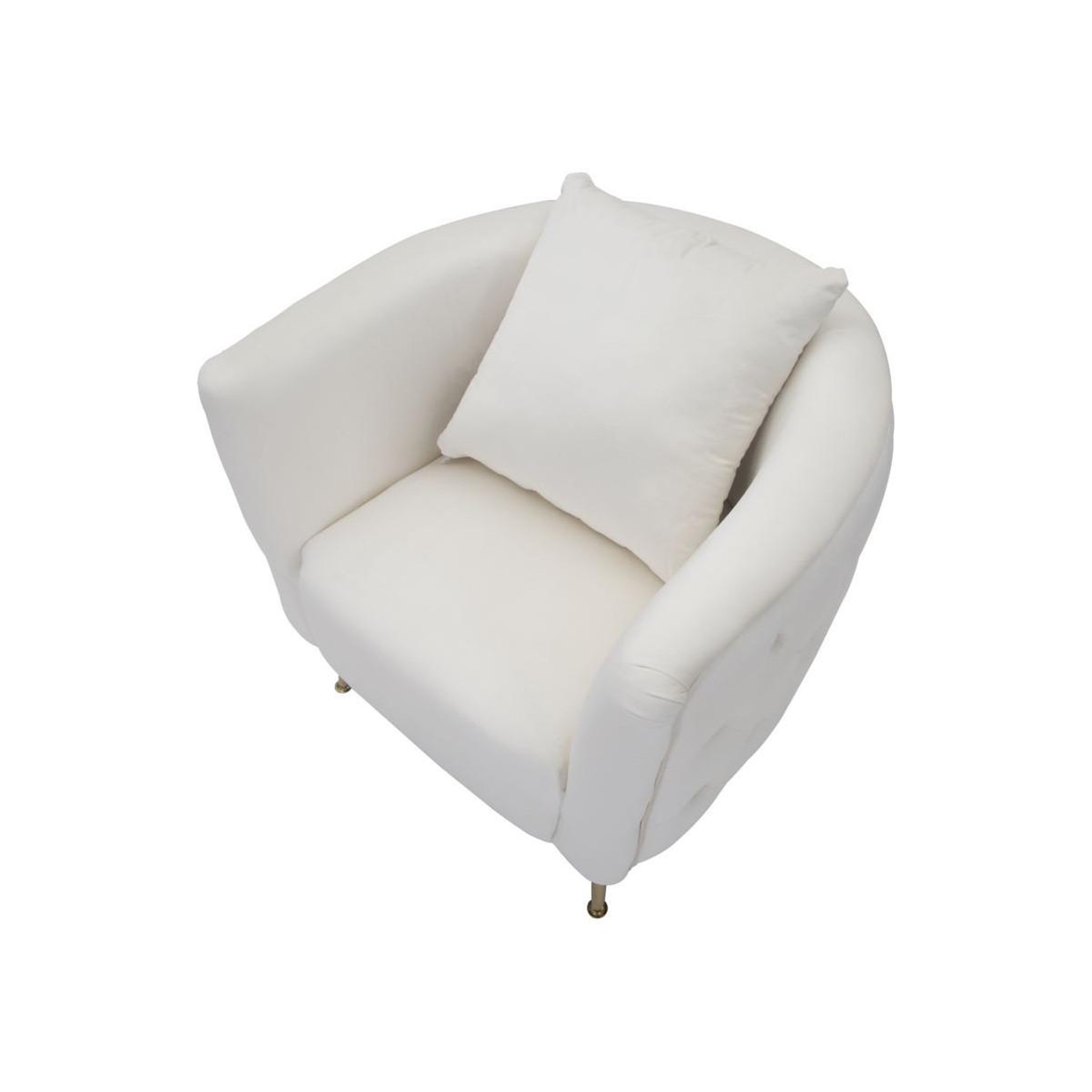 Voir la diapositive 4 : Paris Prix Fauteuil en Velours  Bucarest  76cm Crème