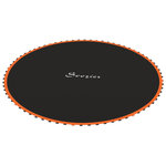 HOMCOM Tapis de rechange trampoline Ø 3,7 m ressorts 14 cm outil 72 crochets en V inclus orange noir
