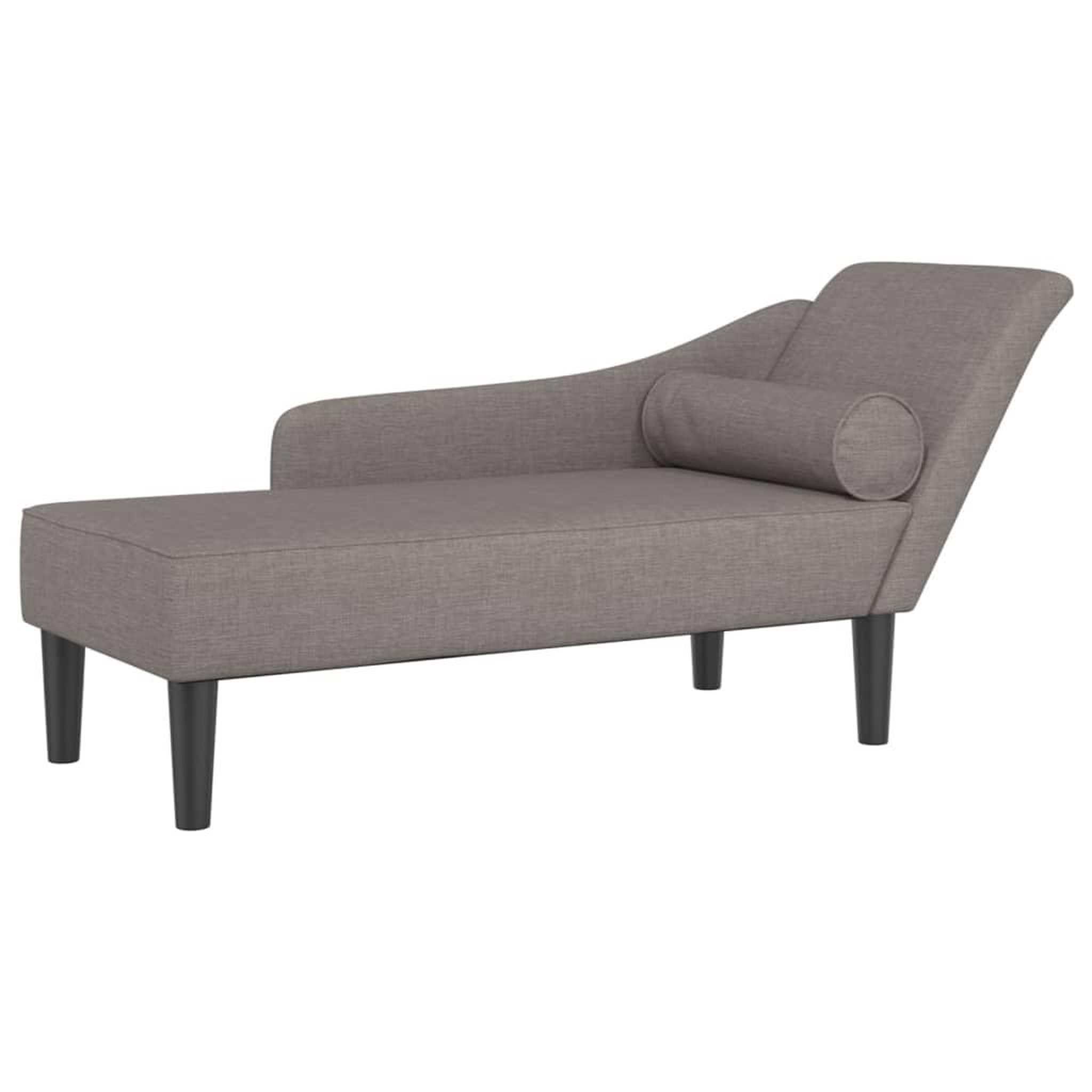 Voir la diapositive 2 : VIDAXL Chaise longue avec coussins taupe tissu
