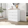 Voir la diapositive 5 : BEST MOBILIER Francesco - commode - effet bois et blanc - 92 cm