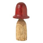 Paris Prix Champignon Déco en Bois  Cloche  70cm Naturel & Rouge