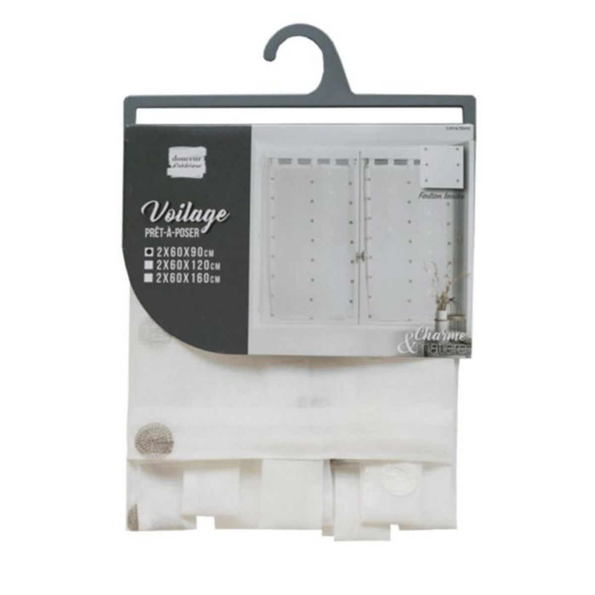 Paris Prix Paire de Voilages  Lorna  60x90cm Blanc