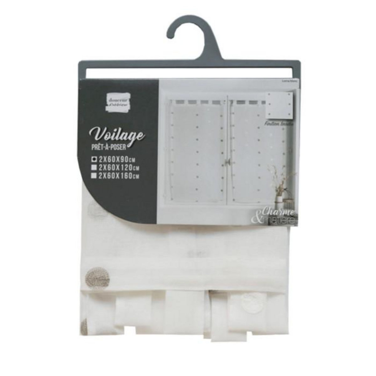 Paris Prix Paire de Voilages  Lorna  60x90cm Blanc