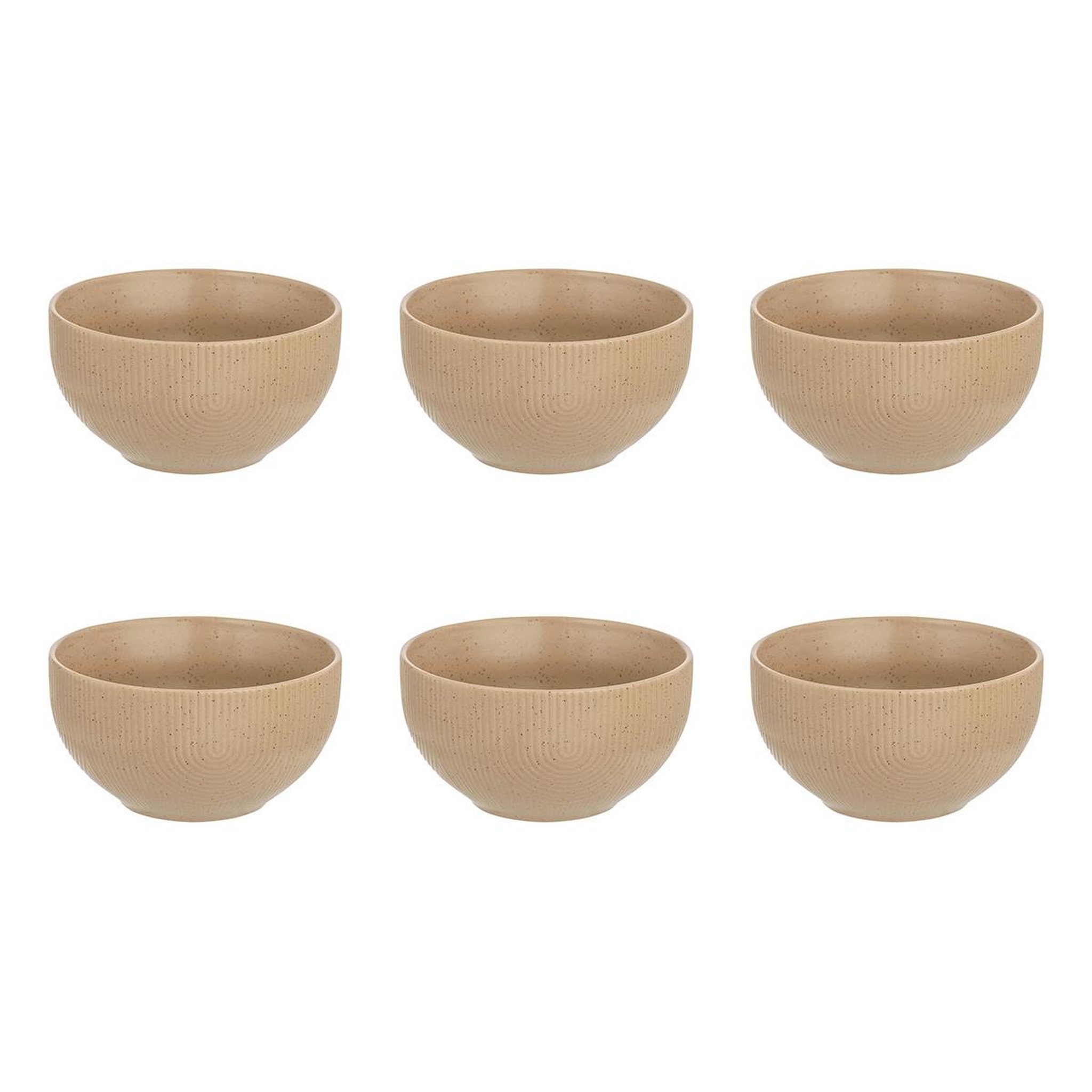 SECRET DE GOURMET Lot de 6 bols en céramique  lya  60cl taupe