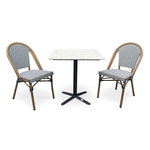 Paris Prix Ensemble Table de Jardin en Terrazzo & 2 Chaises  Bistro  70cm Bleu