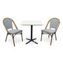 Voir la diapositive 1 : Paris Prix Ensemble Table de Jardin en Terrazzo & 2 Chaises  Bistro  70cm Bleu