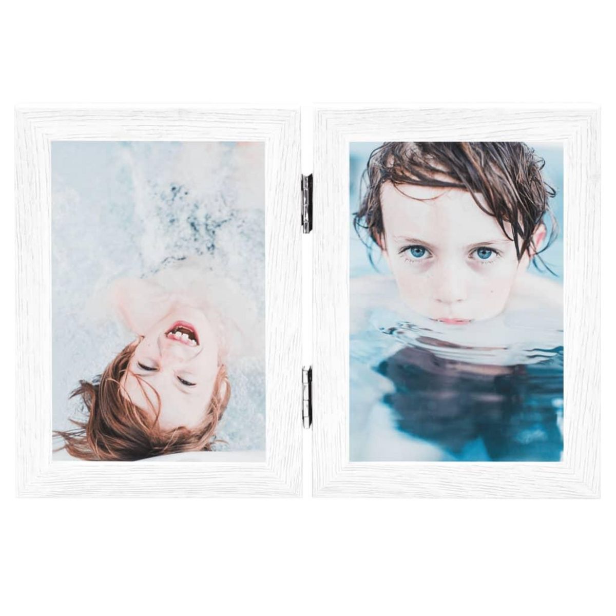 VIDAXL Cadre photo depliable en deux Blanc 2x(13x18 cm)