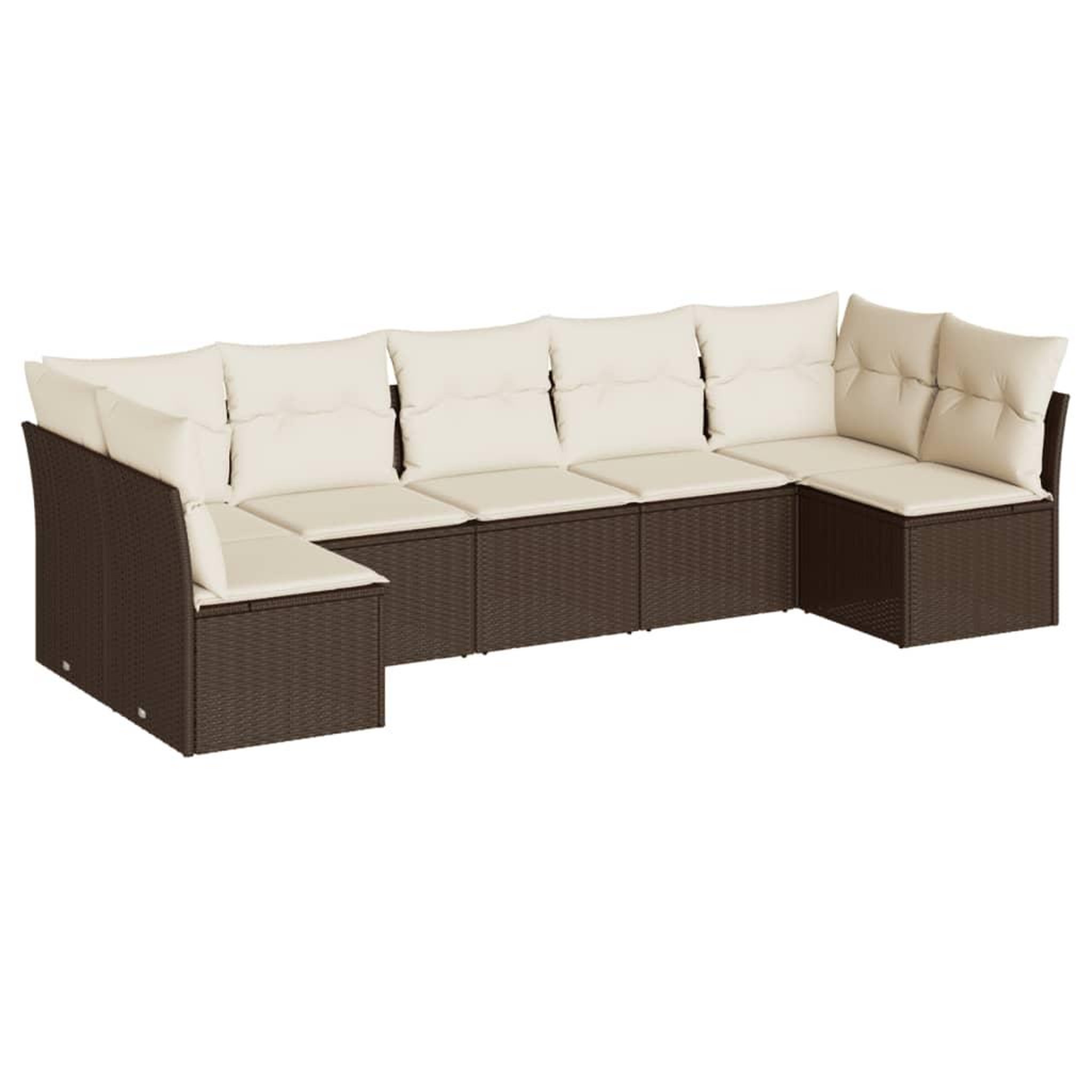 Voir la diapositive 2 : VIDAXL Salon de jardin avec coussins 7 pcs marron resine tressee