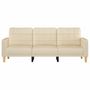 Voir la diapositive 3 : VIDAXL Canape a 3 places Creme 180 cm Tissu