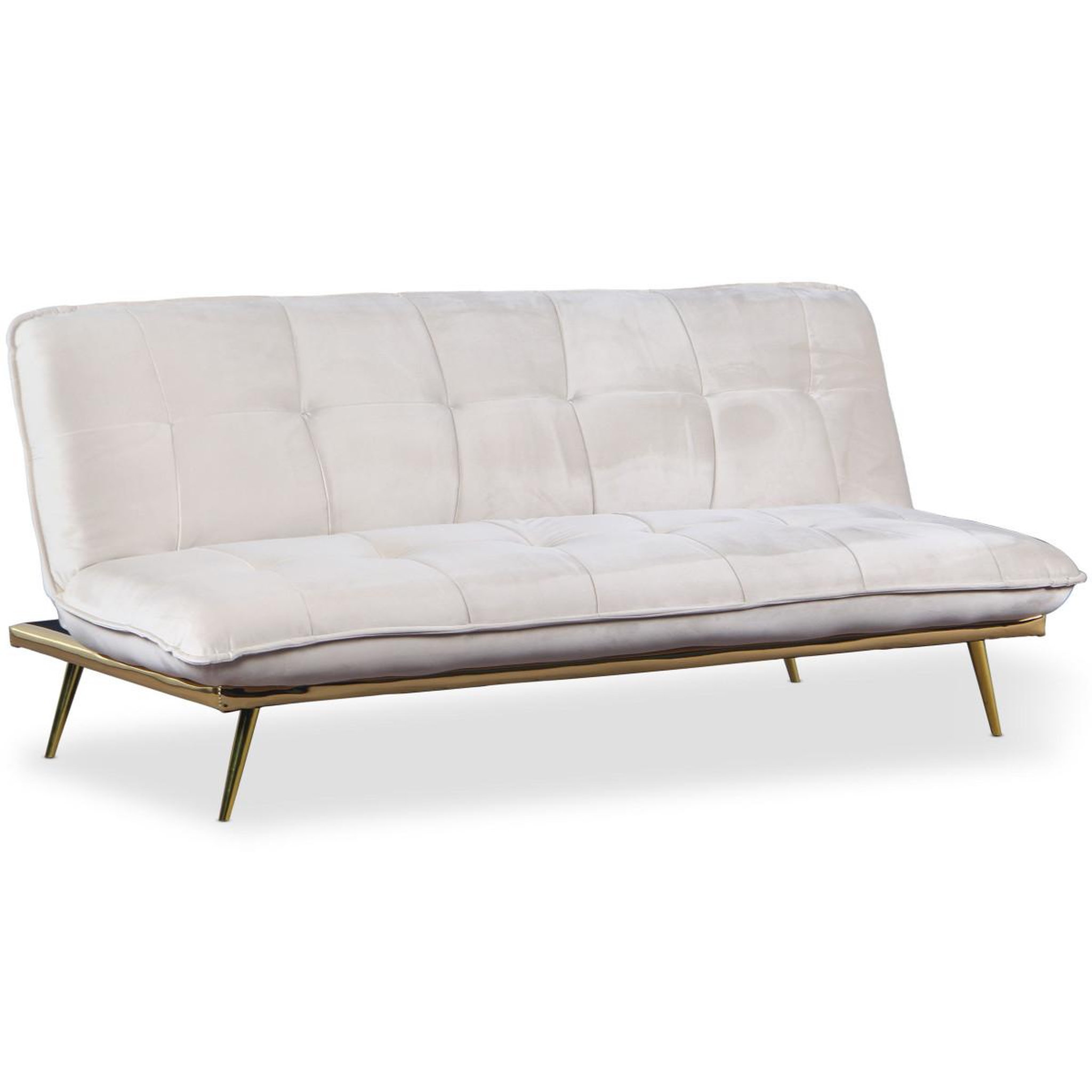Voir la diapositive 1 : Paris Prix Canapé convertible en velours  floran  182cm beige