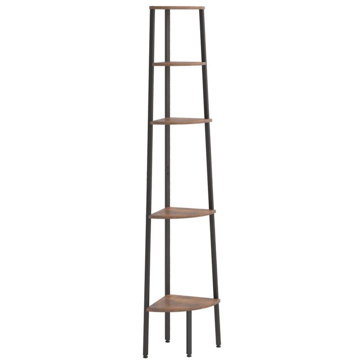 VIDAXL Etagere d'angle 5 niveaux Marron fonce et noir 45,5x31,5x180 cm