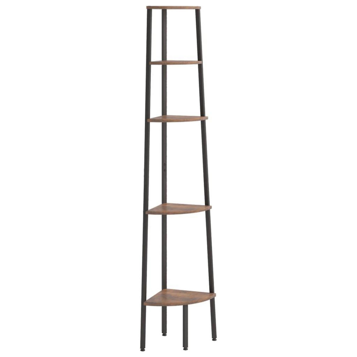 VIDAXL Etagere d'angle 5 niveaux Marron fonce et noir 45,5x31,5x180 cm