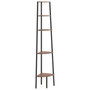 Voir la diapositive 2 : VIDAXL Etagere d'angle 5 niveaux Marron fonce et noir 45,5x31,5x180 cm