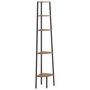 Voir la diapositive 2 : VIDAXL Etagere d'angle 5 niveaux Marron fonce et noir 45,5x31,5x180 cm