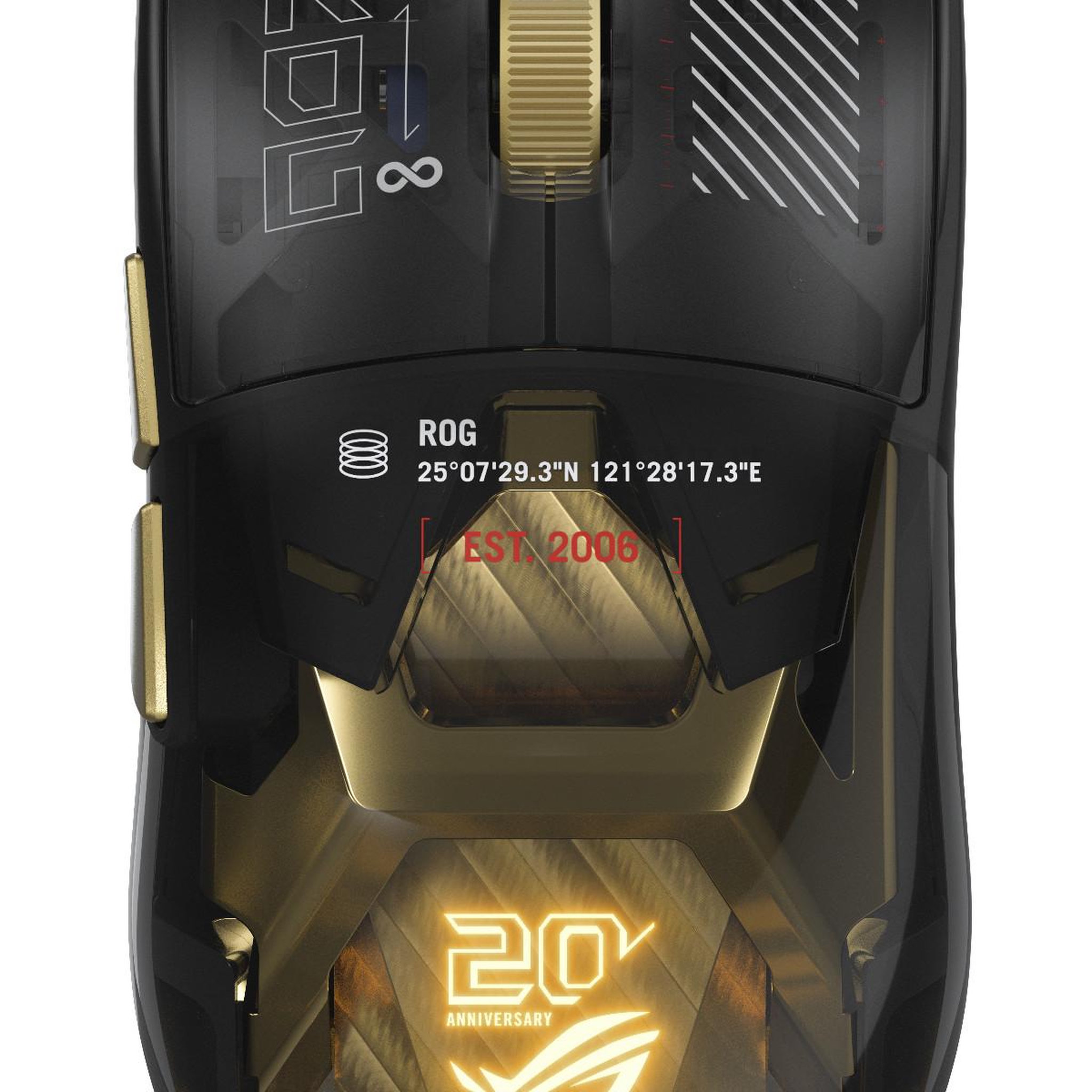 Voir la diapositive 3 : ASUS ASUS ROG Harpe II Extreme Edition 20 Gaming Mouse souris Droitier RF Wireless + Bluetooth + USB Type-A Optique 65000 DPI