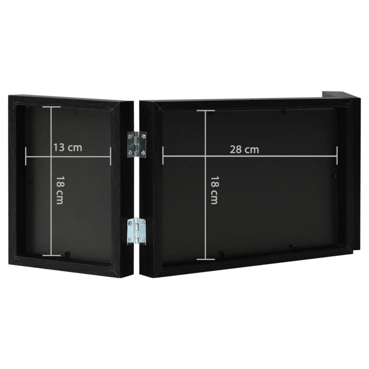 VIDAXL Cadre photo depliable Noir 28x18 cm+2x(13x18 cm)