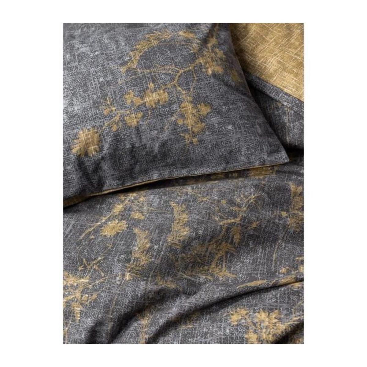 GENERIQUE Parure de lit - 129CTN64839 - 1 housse de couette 220 x 240 cm + 2 taies d'oreiller 60 x 60 cm - 100% coton ranforcé - Moutarde