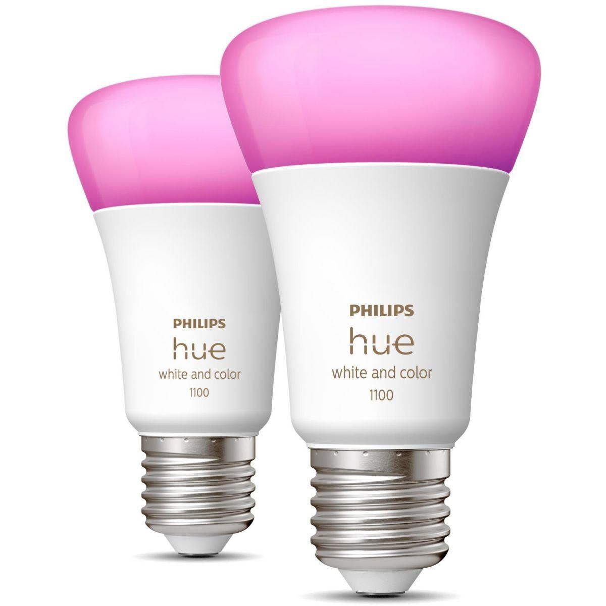 Philips Ampoule LED connectée HUE W&C E27 75W x2
