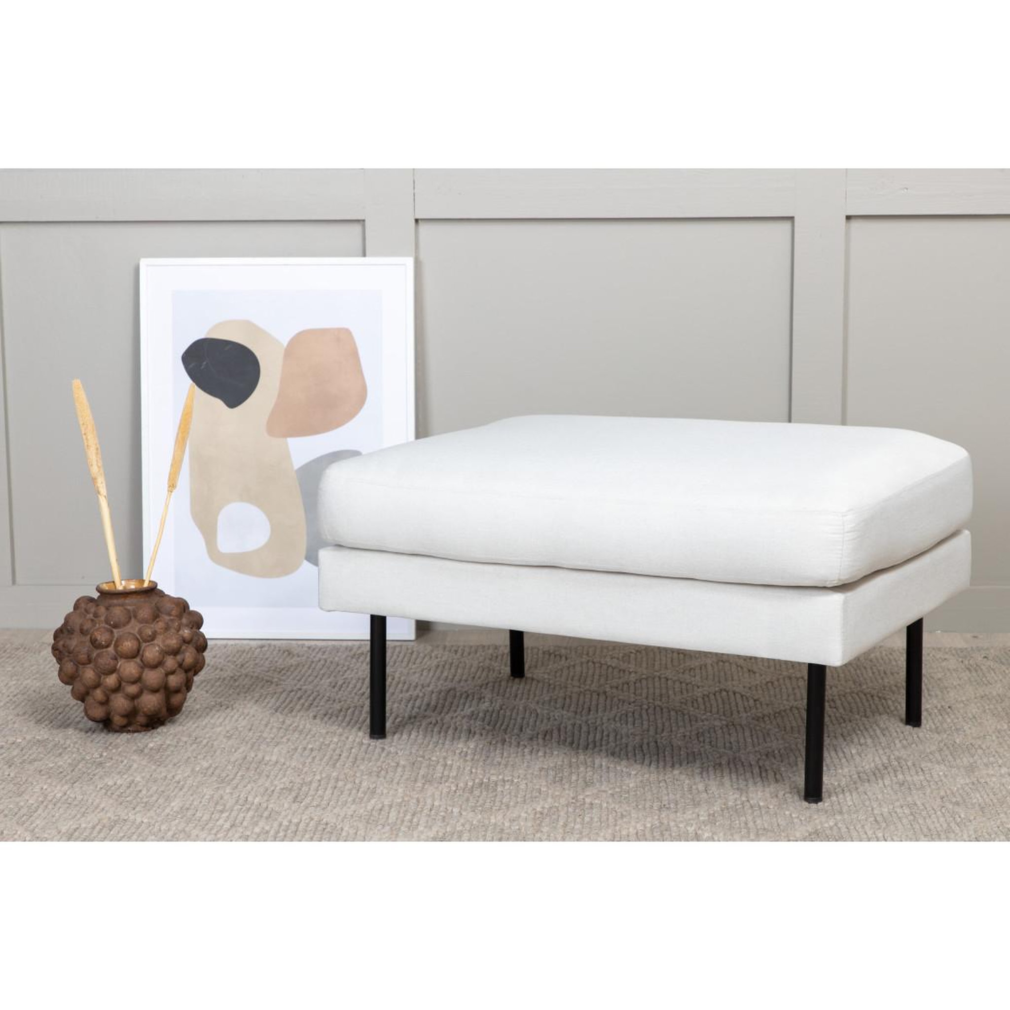 Voir la diapositive 6 : Paris Prix Pouf design en tissu  zoom  85cm beige clair