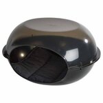 Paris Prix Niche pour Chien & Coussin  Dôme  57cm Noir Fumé