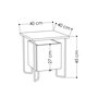 TOILINUX Table de chevet design Acres - L. 40 x H. 45 cm - Marron foncé