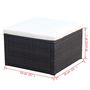 Voir la diapositive 5 : VIDAXL Tabouret / repose-pied Resine tressee 53 x 53 x 30 cm Marron