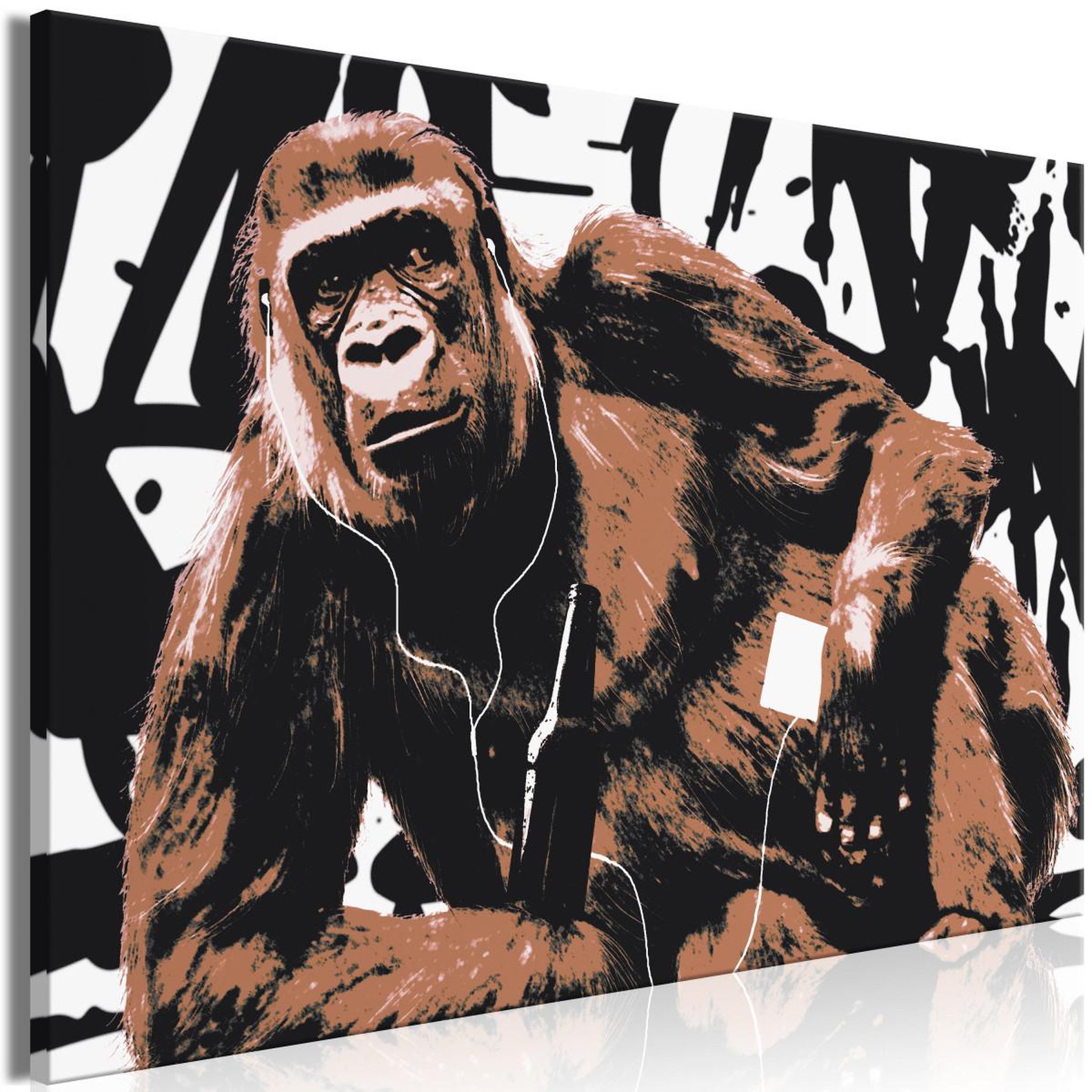 Paris Prix Tableau imprimé  pop art monkey narrow brown. Coloris disponibles : Multicolore