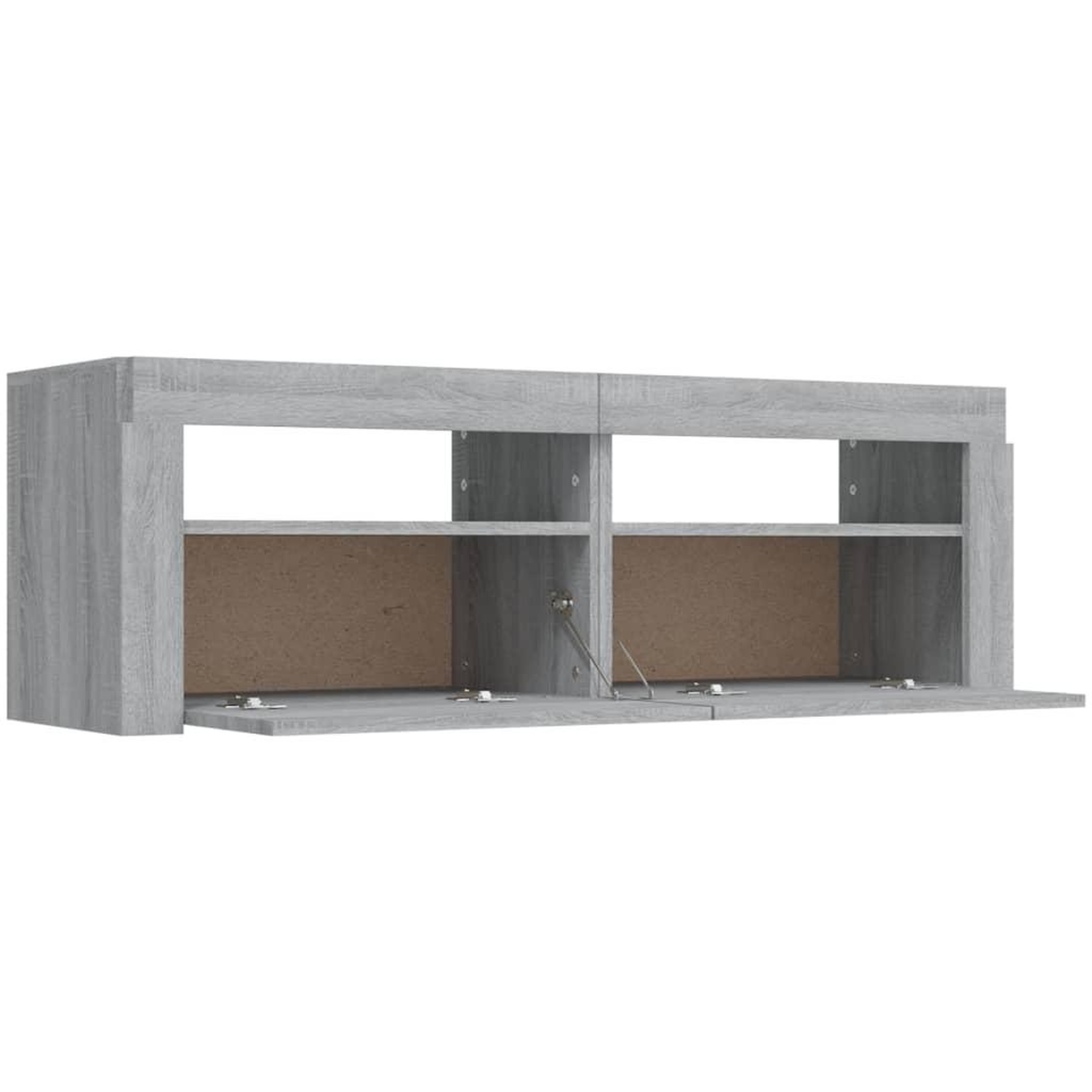 Voir la diapositive 4 : VIDAXL Meuble TV avec lumieres LED sonoma gris 120x35x40 cm