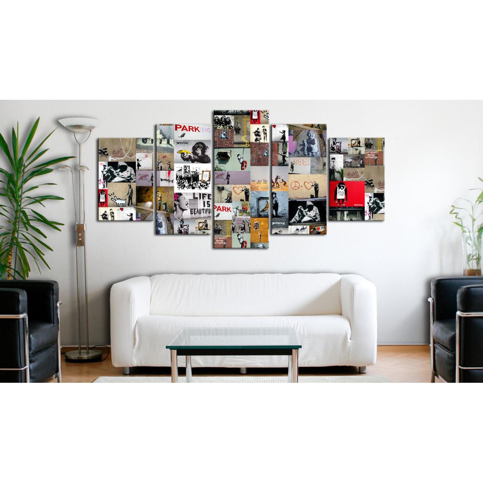 Voir la diapositive 2 : Paris Prix Tableau imprimé  art of collage - banksy iv