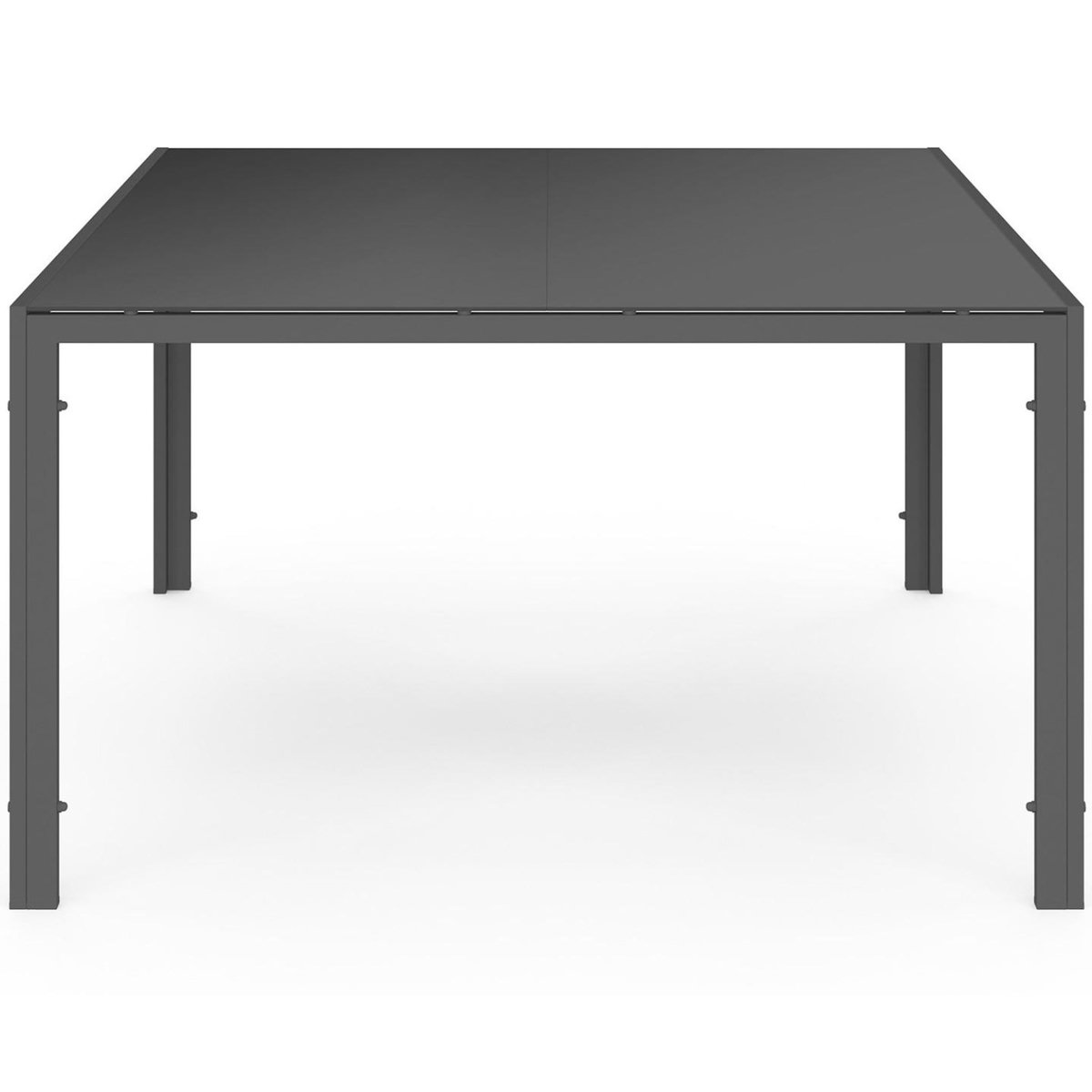 ID MARKET Salon de jardin MADRID table carrée 130 CM et 8 chaises empilables gris anthracite