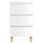 Voir la diapositive 4 : VIDAXL Table de chevet avec pieds en bois blanc brillant 40x35x69 cm