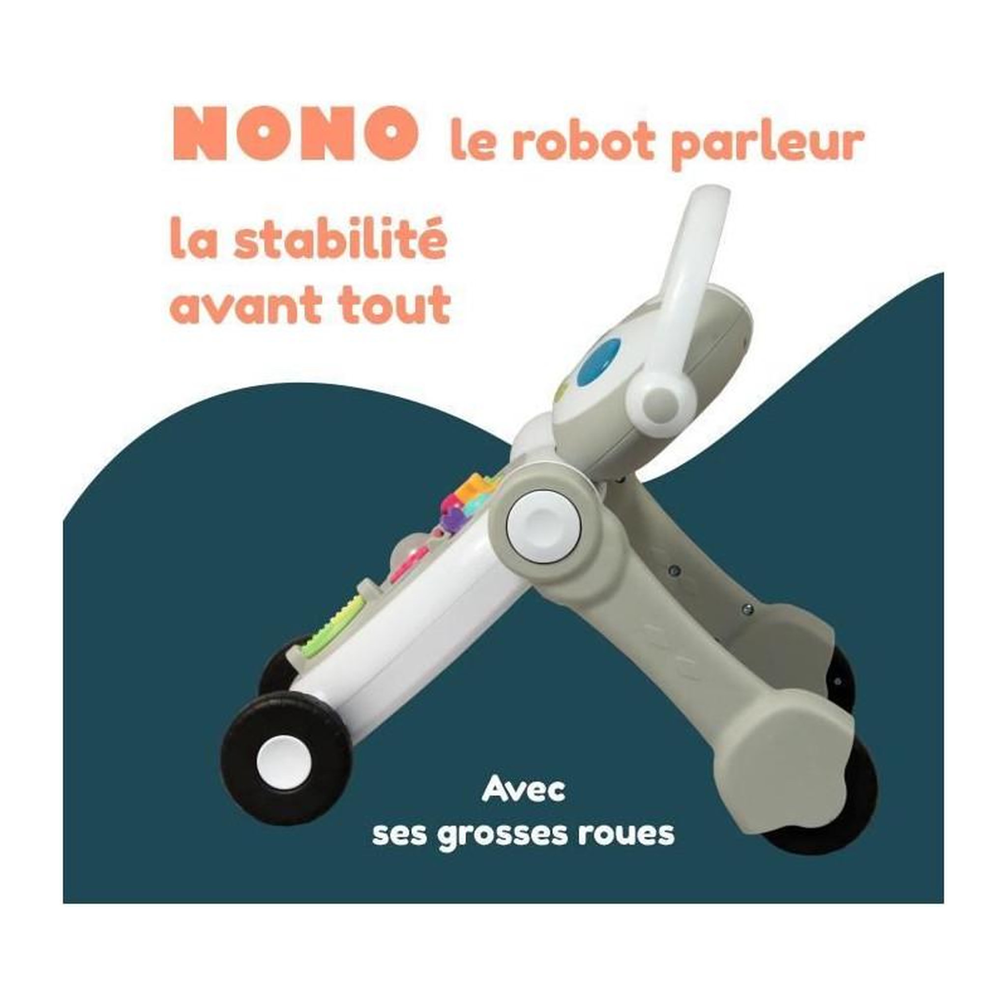 Voir la diapositive 5 : BAMBISOL Trotteur marcheur - BAMBISOL - Nono le Robot - De 10 a 36 mois - Parlant - Musical - Jeux électroniques interactifs - Blanc