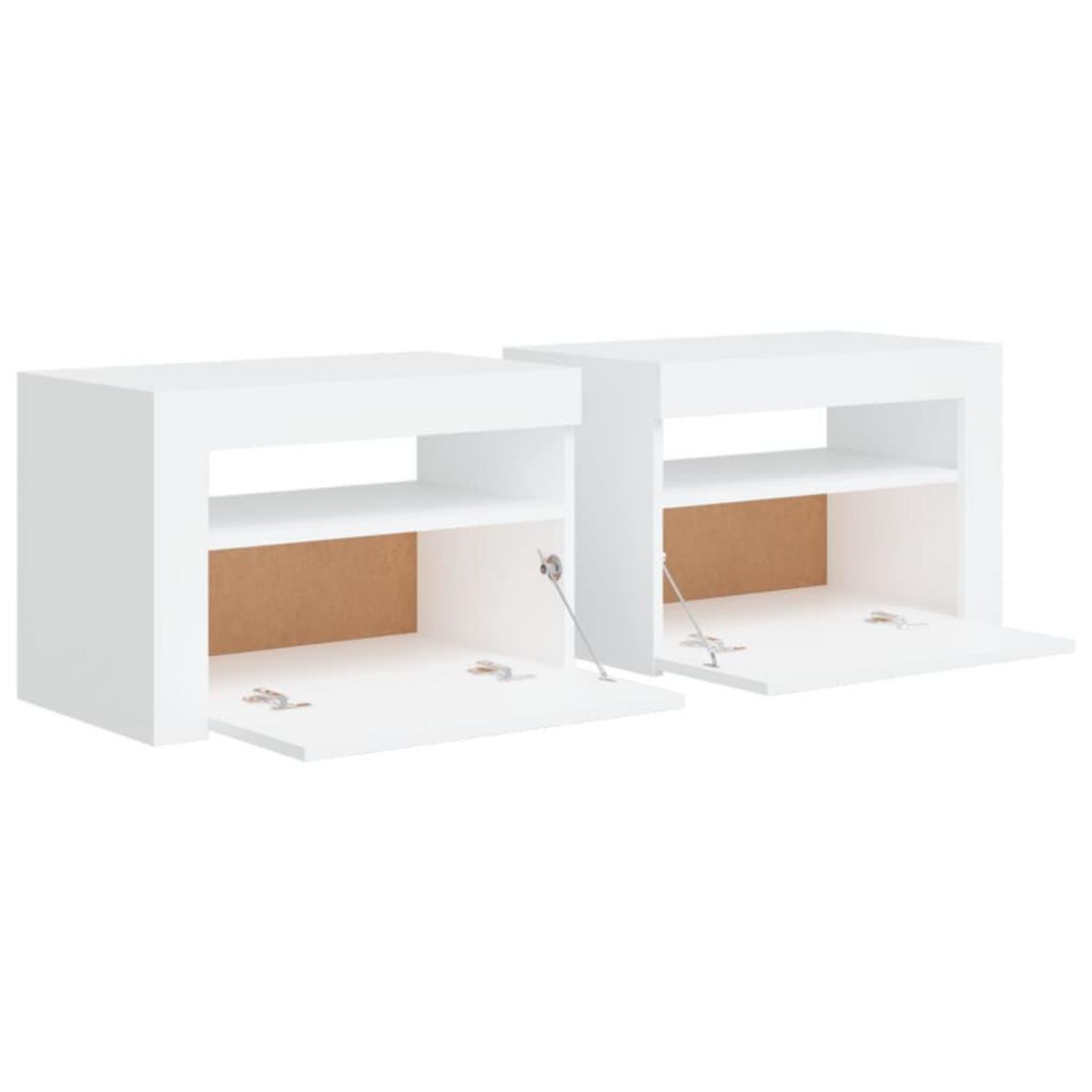 VIDAXL Tables de chevet 2 pcs avec LED Blanc 60x35x40 cm