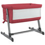 Voir la diapositive 5 : VIDAXL Lit pour bebe avec matelas Rouge Tissu de lin