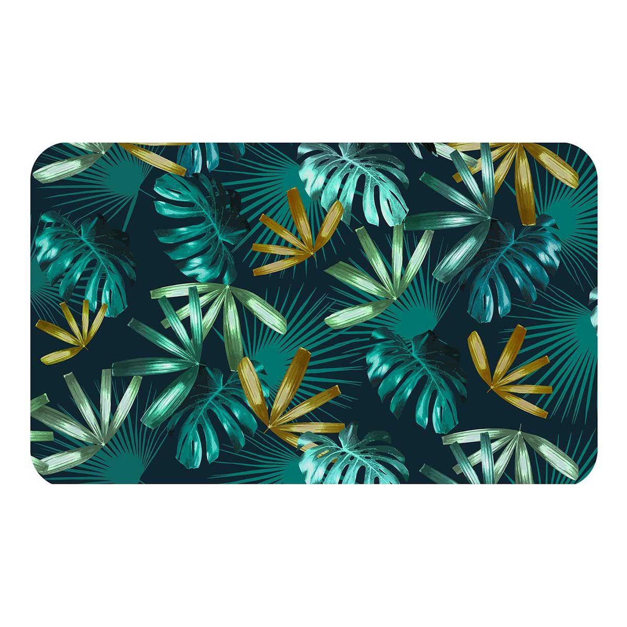 Douceur d'Intérieur Tapis déco imprimé  blue garden  45x75cm bleu