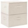 Voir la diapositive 2 : VIDAXL Boîtes de rangement 2 pcs Tissu 43x34x23 cm Creme