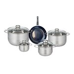 ELO Ensemble de 1 Poêle de cuisson 20 cm et 4 faitouts 12, 16, 20 et 24 cm Elo Prima Brillant