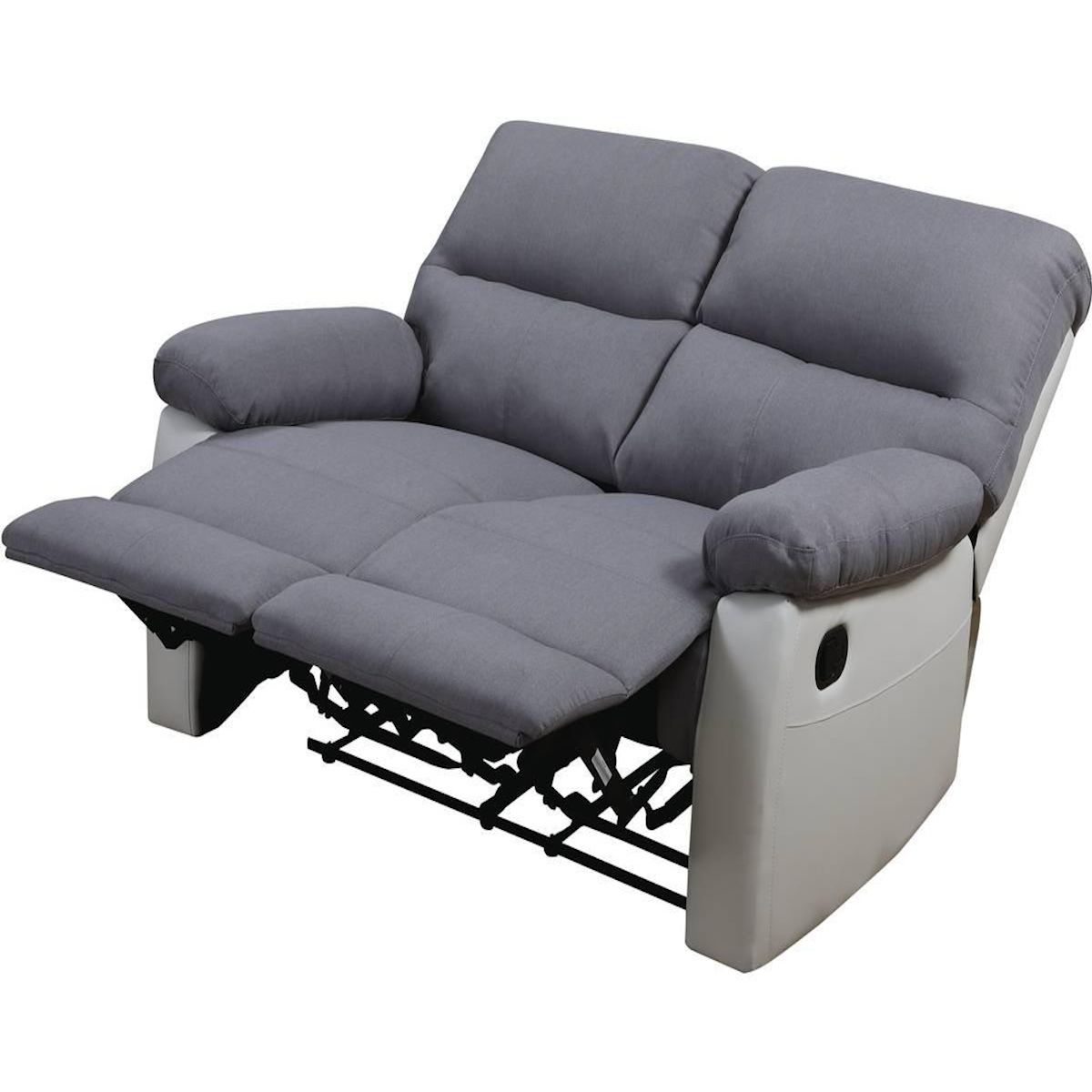 Habitat et Jardin Canapé relax  Lincoln  - 147 x 89 x 103 cm - 2 places - Blanc / gris clair