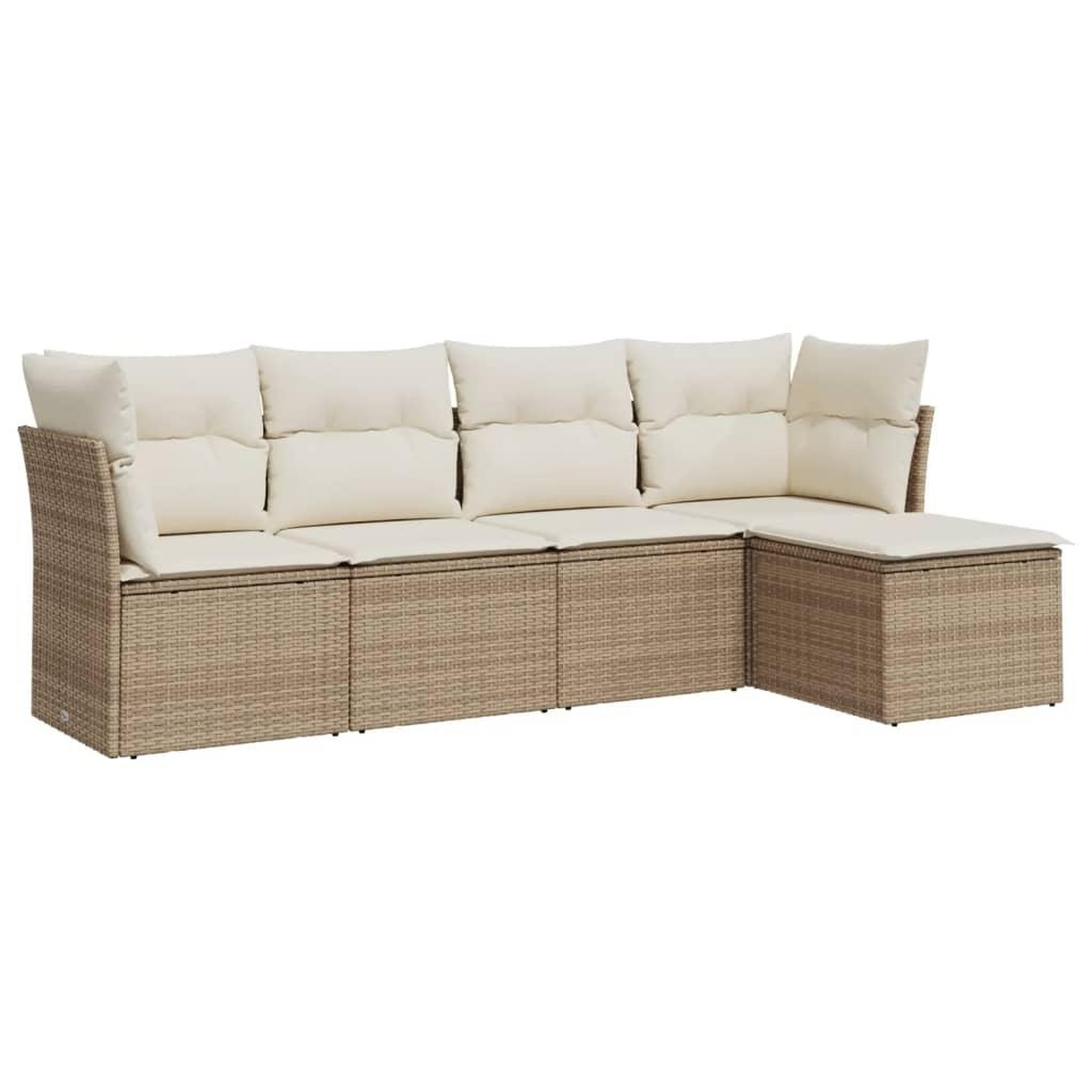 Voir la diapositive 2 : VIDAXL Salon de jardin avec coussins 5 pcs beige resine tressee